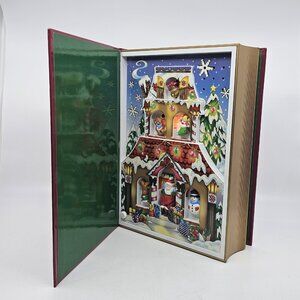 Jingle Bell Rock Christmas House Animated Music Box Lights Up Sings 11.25 in VTG